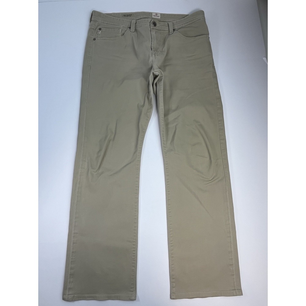 AG Adriano Goldschmied The Protege Straight Leg Khaki Pants Tan Mens Size 33x30